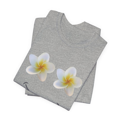 Plumeria Happy Face Unisex Jersey Tee | Hawaii Graphic Tee