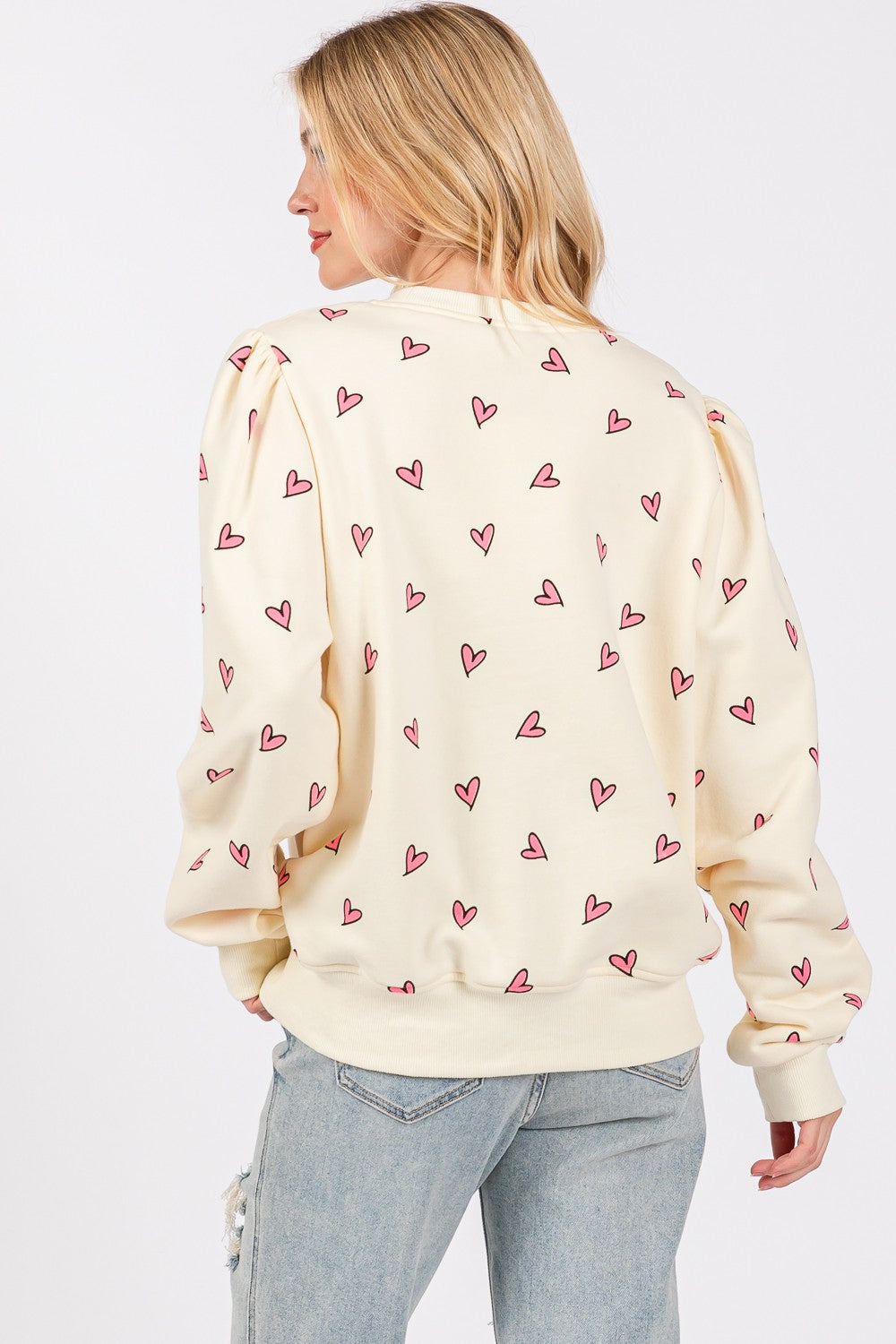 Heart Print Graphic Sweatshirt