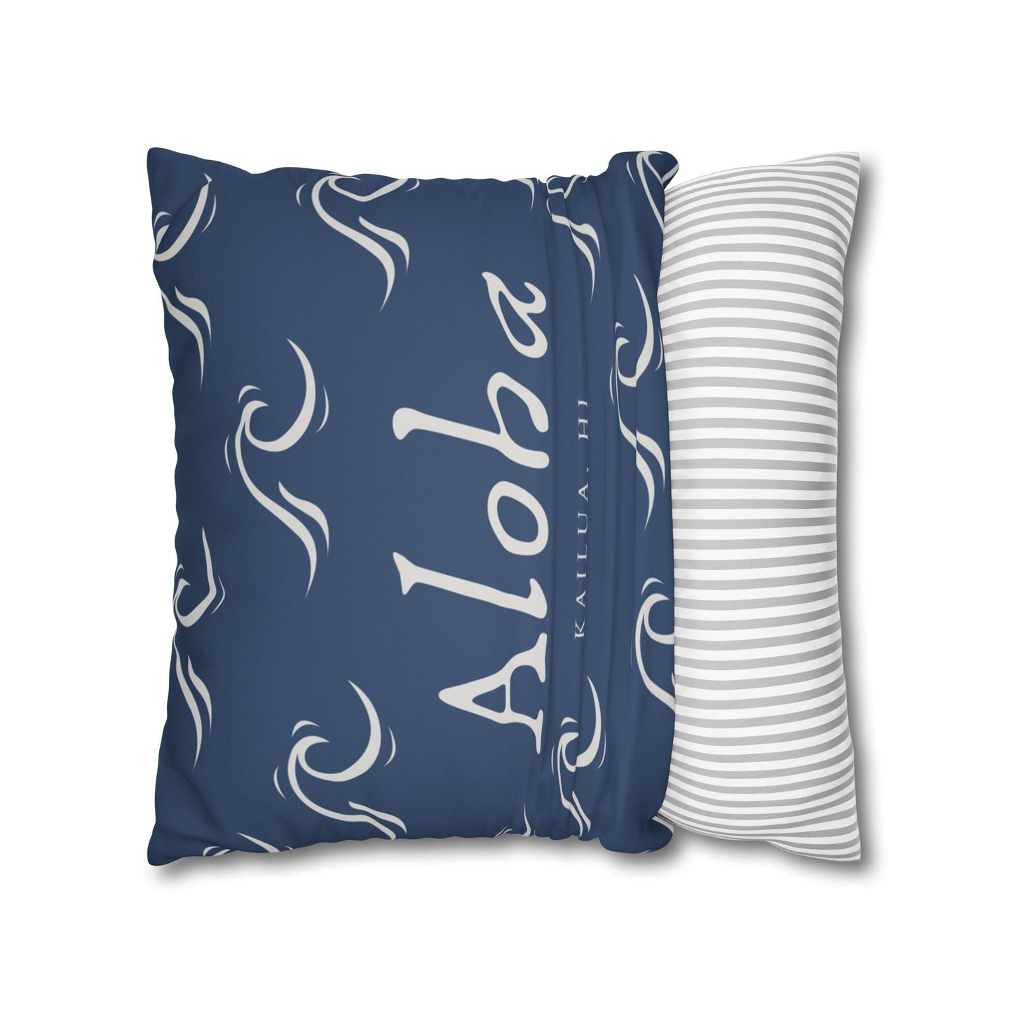 Aloha Wave Faux Suede Throw Pillow Cover | Island-Inspired Accent Pillow