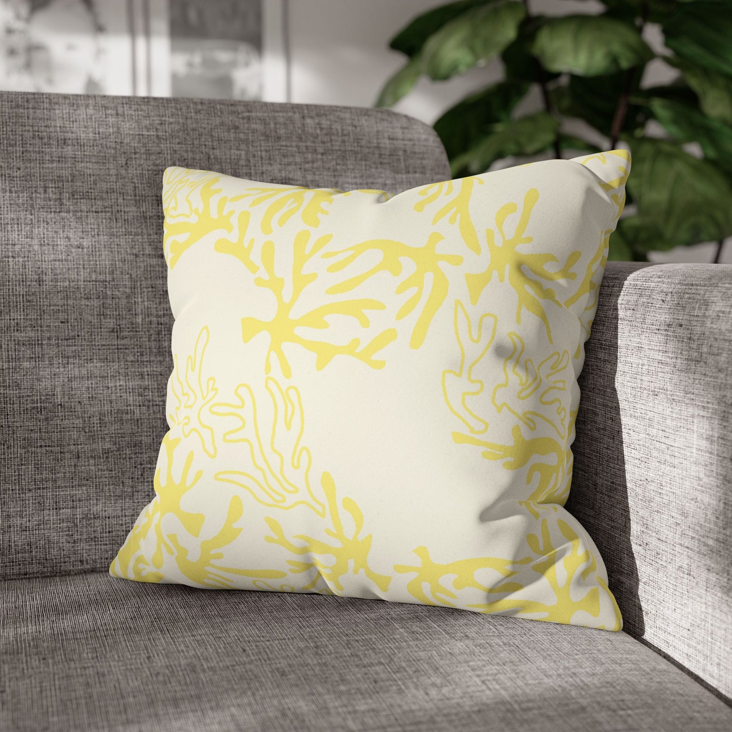 Coral Sunshine Faux Suede Pillow Cover | Coastal Throw Pillow