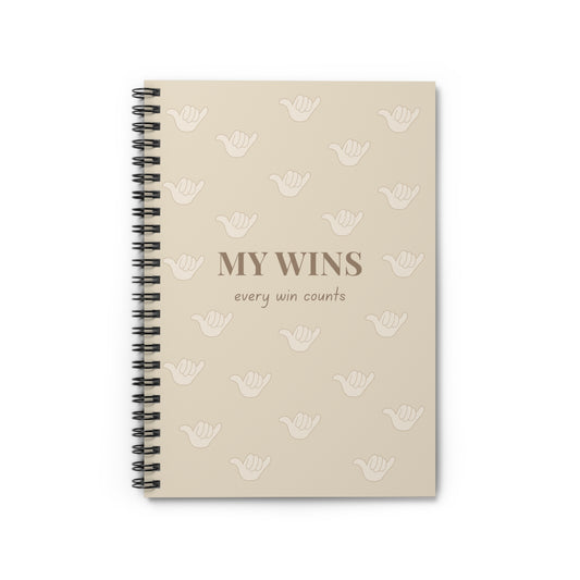 My Wins Spiral Notebook — 'My Wins: every win counts' Ruled Journal for Gratitude & Goal Tracking