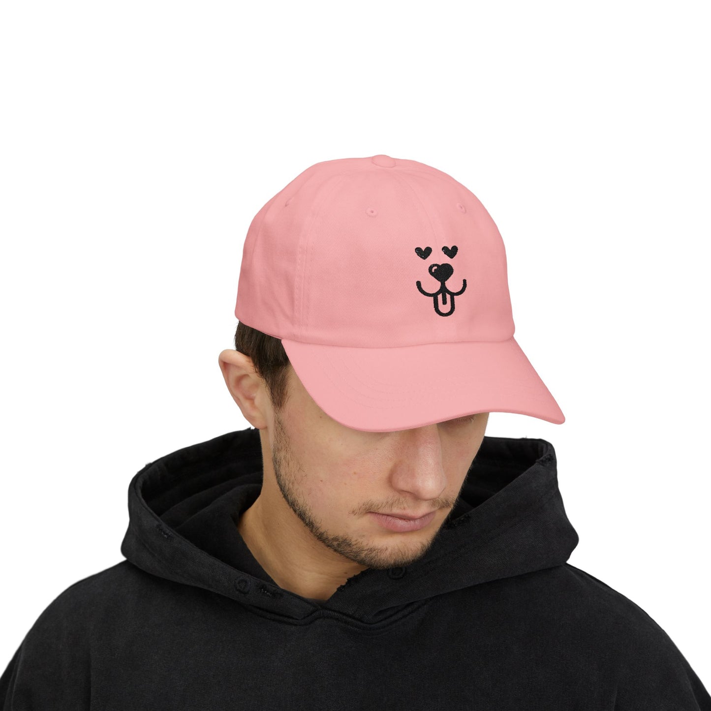 Dad Cap Embroidered Heart Eyes Dog