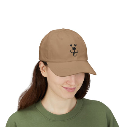 Dad Cap Embroidered Heart Eyes Dog