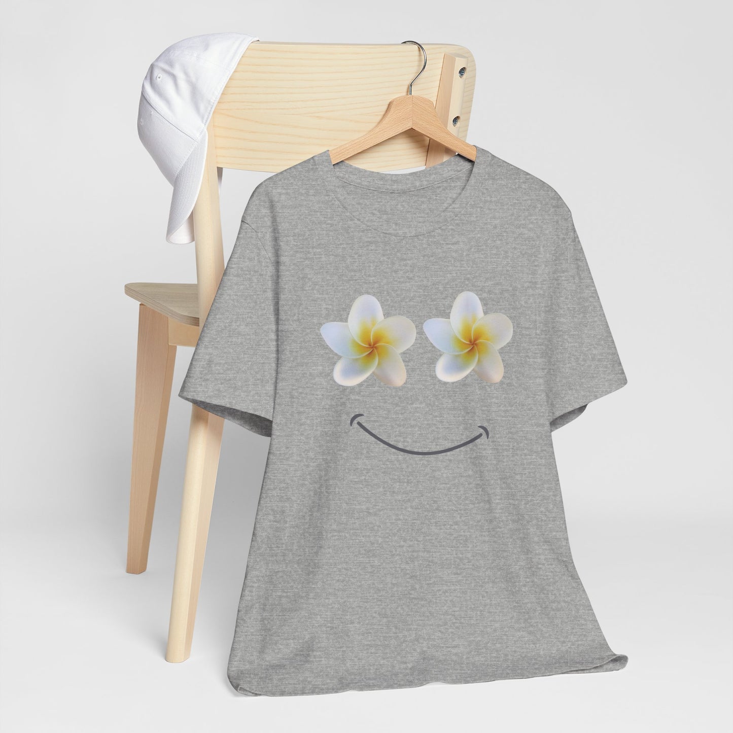 Plumeria Happy Face Unisex Jersey Tee | Hawaii Graphic Tee