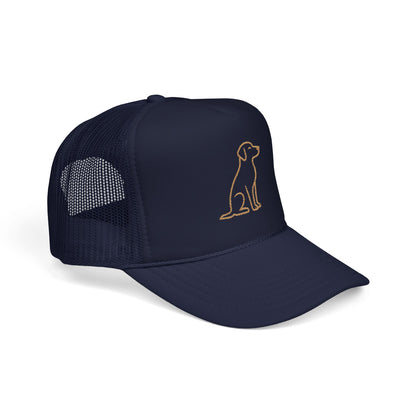 Embroidered Dog Trucker Hat | Minimal Line Art Cap