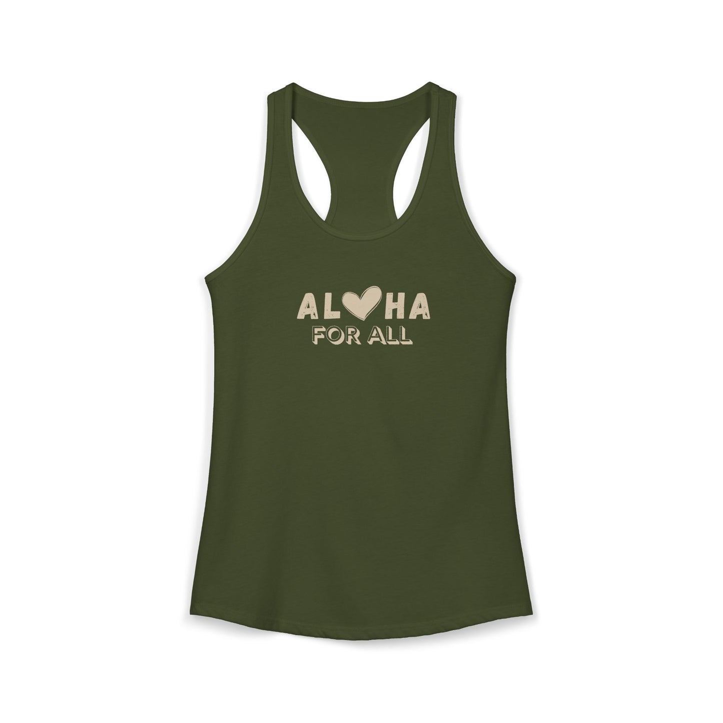 Aloha For All Heart Racerback Tank - Next Level Cotton Blend