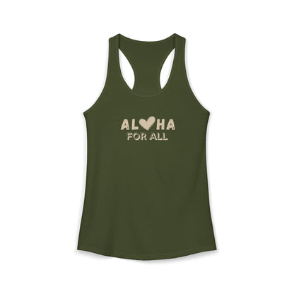 Aloha For All Heart Racerback Tank - Next Level Cotton Blend