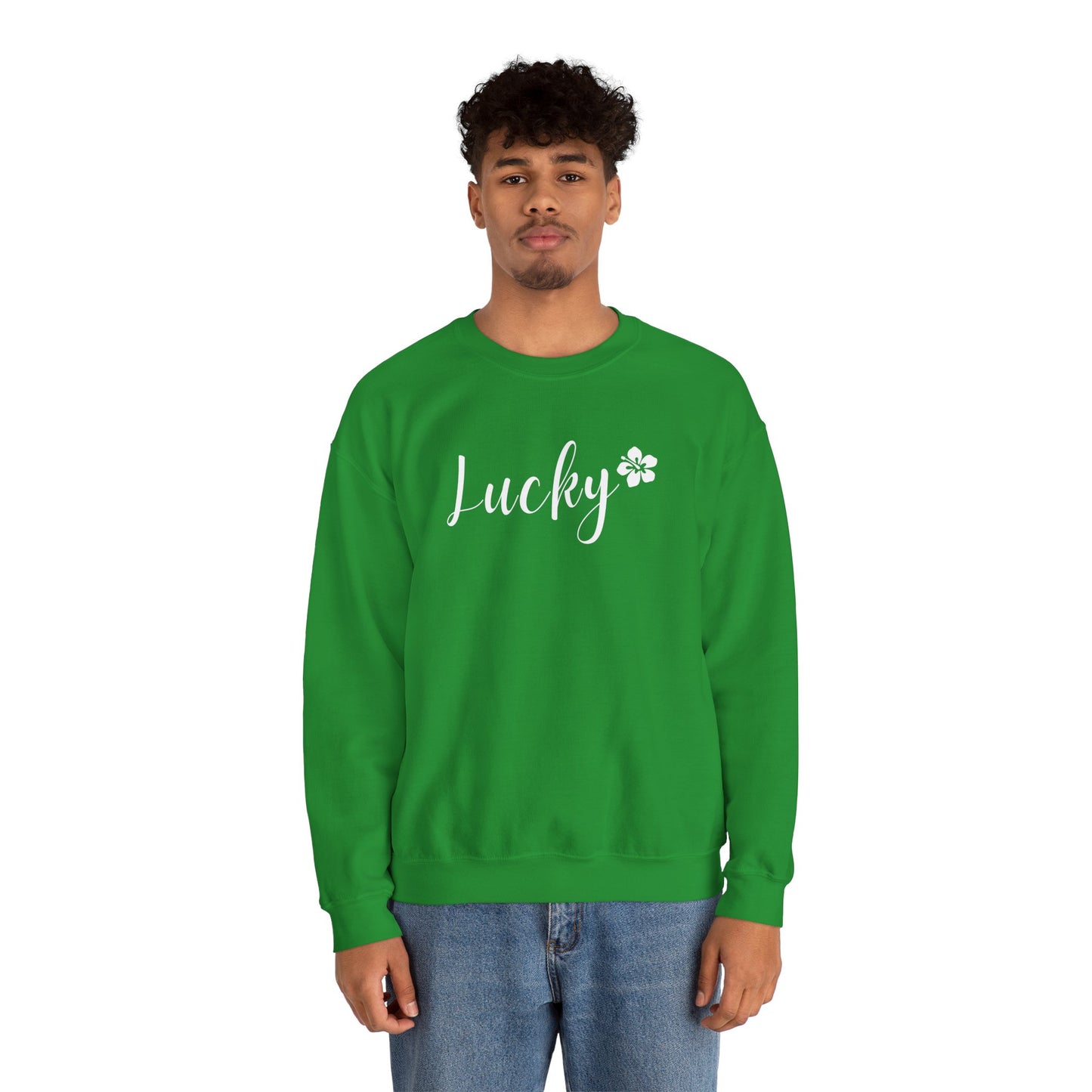 Lucky Script Hibiscus Unisex Heavy Blend Crewneck Sweatshirt