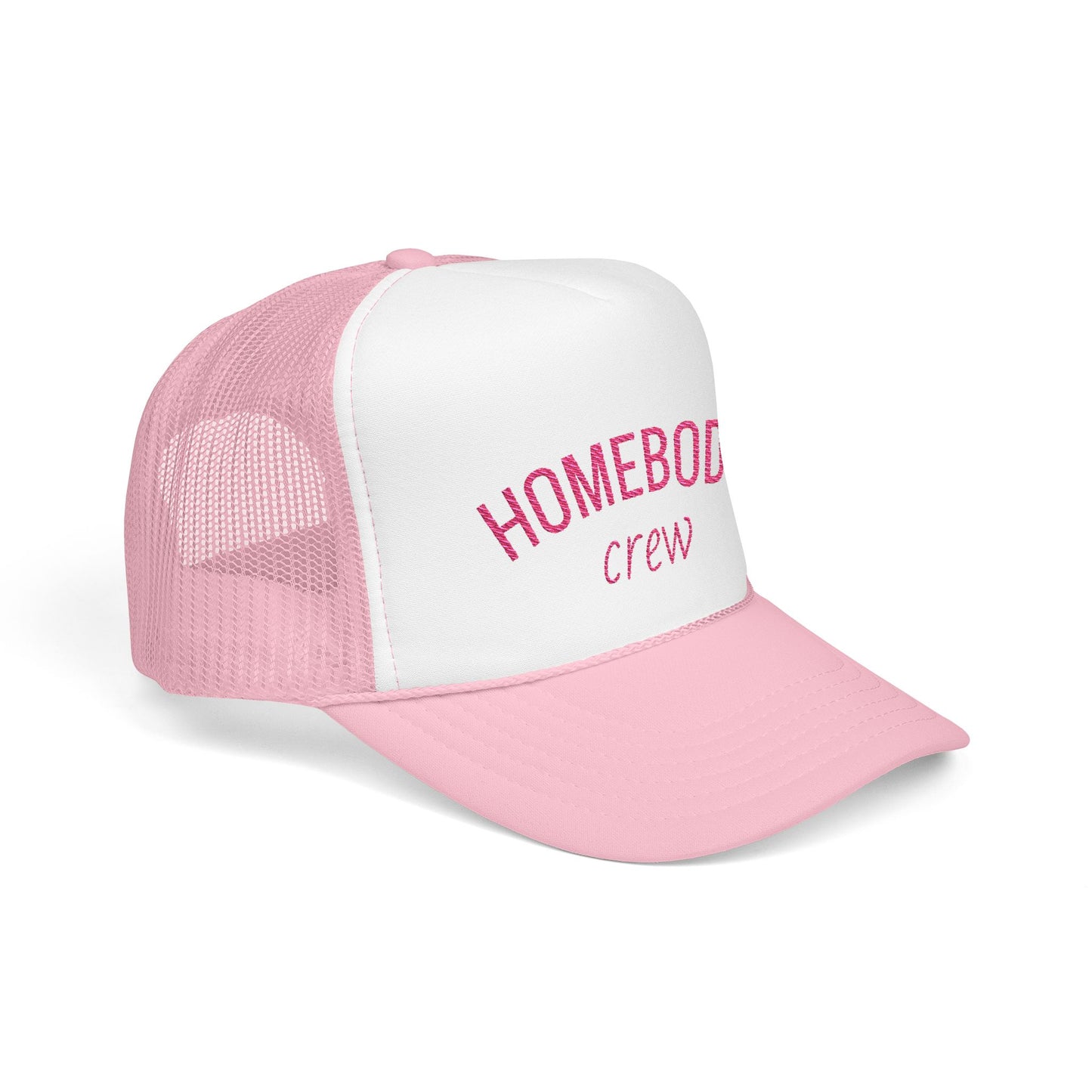 Homebody Crew Trucker Hat – Soft Pink Vibes