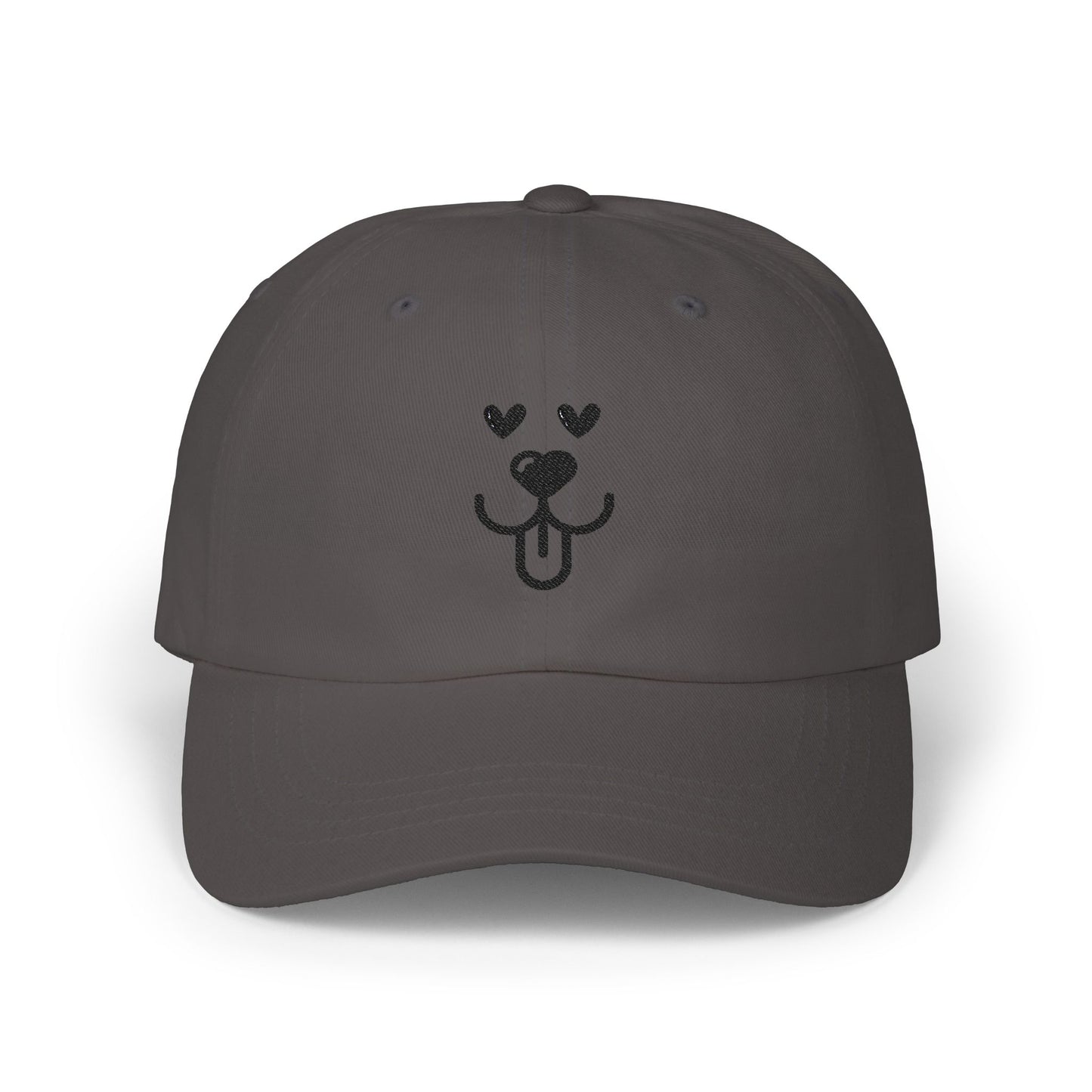 Dad Cap Embroidered Heart Eyes Dog