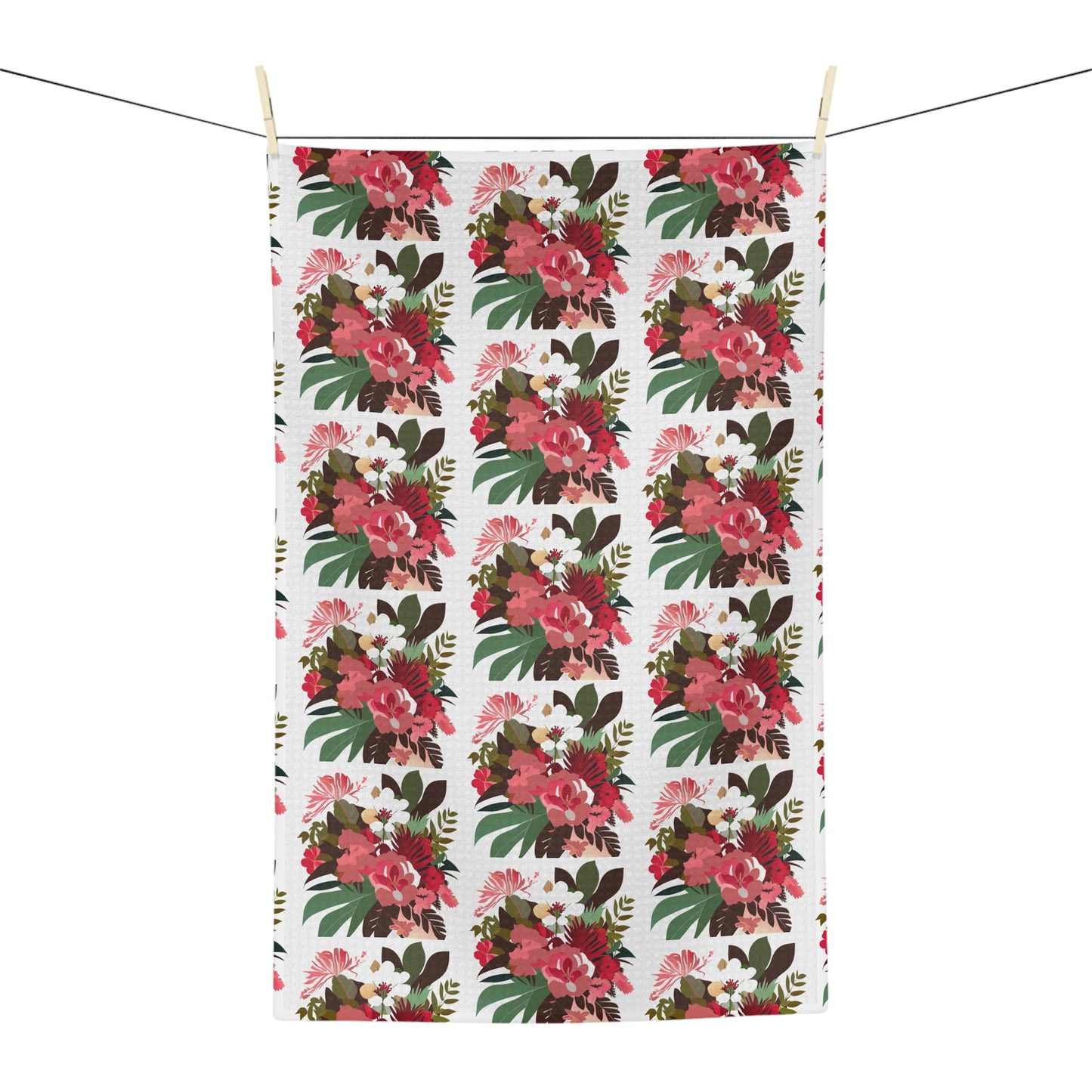 Kitchen Towel Pink Tropical Floral