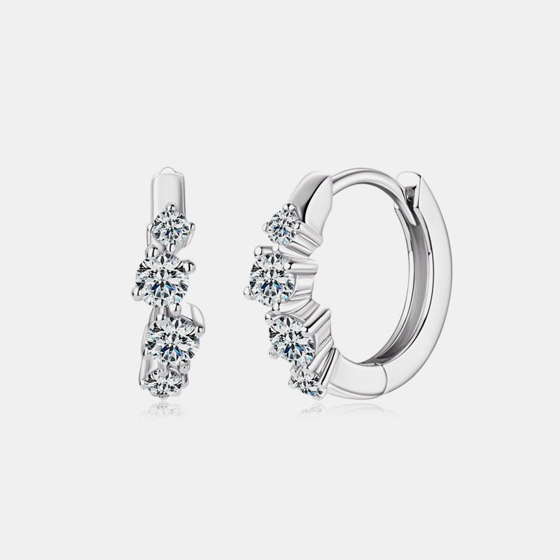 .52 Carat Sterling Silver Moissanite Huggie Earrings - Global Village Kailua Boutique