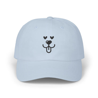 Dad Cap Embroidered Heart Eyes Dog