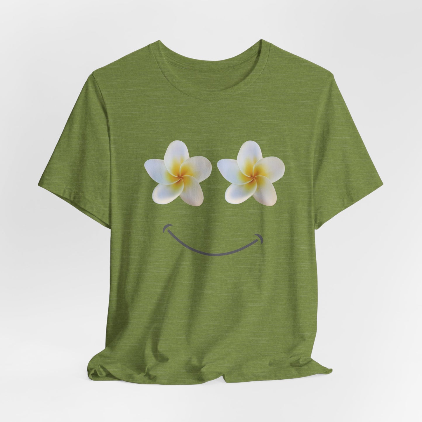 Plumeria Happy Face Unisex Jersey Tee | Hawaii Graphic Tee