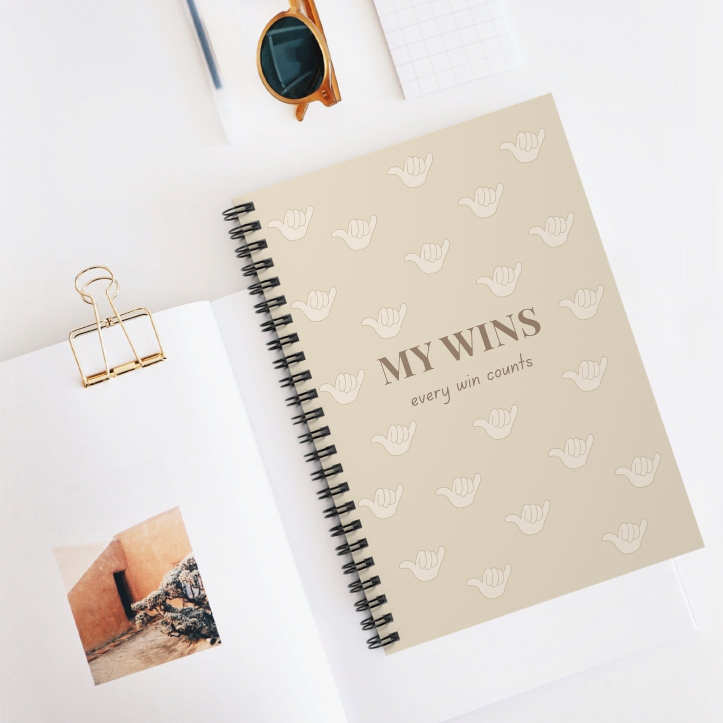 My Wins Spiral Notebook — 'My Wins: every win counts' Ruled Journal for Gratitude & Goal Tracking
