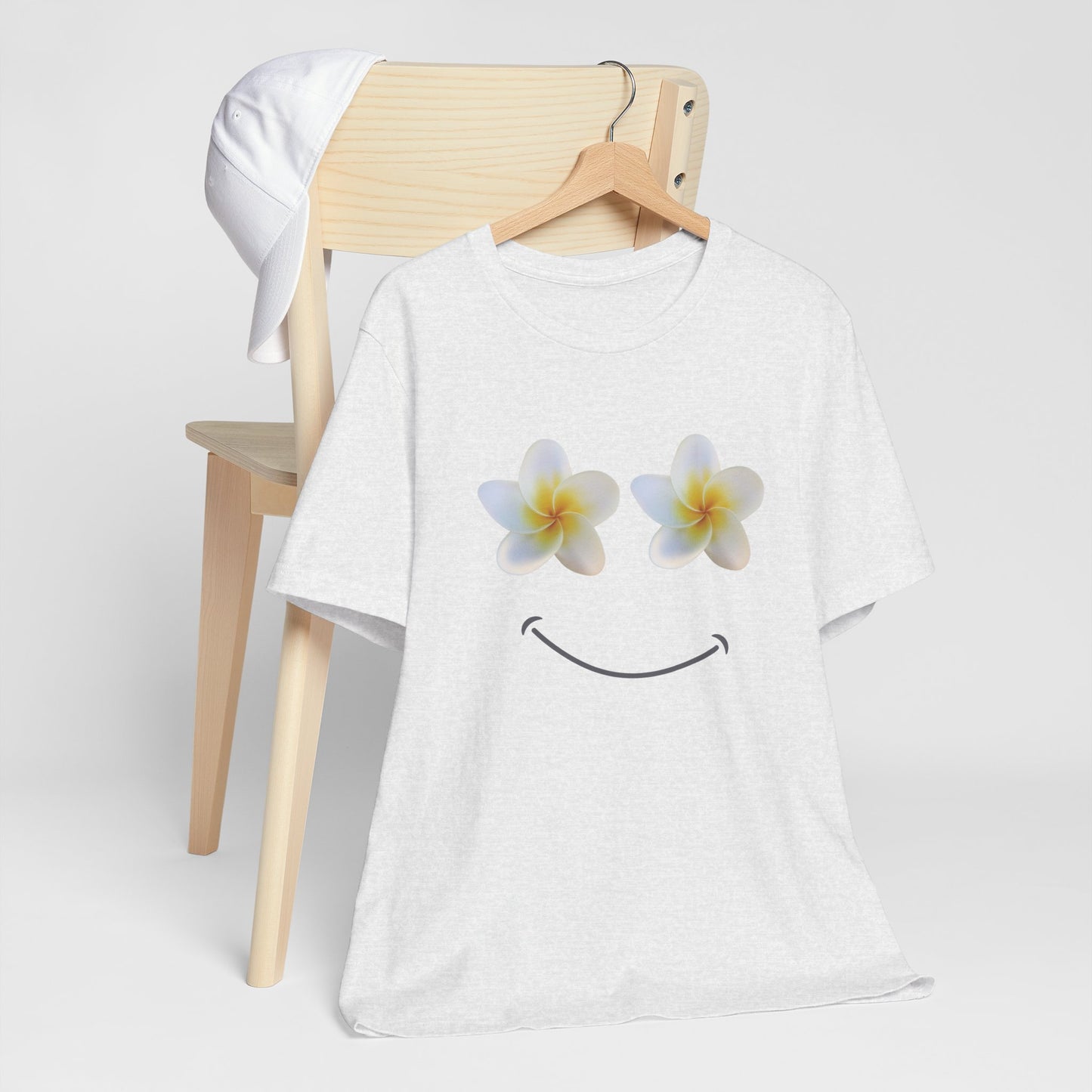 Plumeria Happy Face Unisex Jersey Tee | Hawaii Graphic Tee