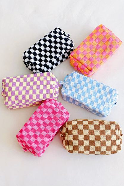 Checkered Cosmetic Bag