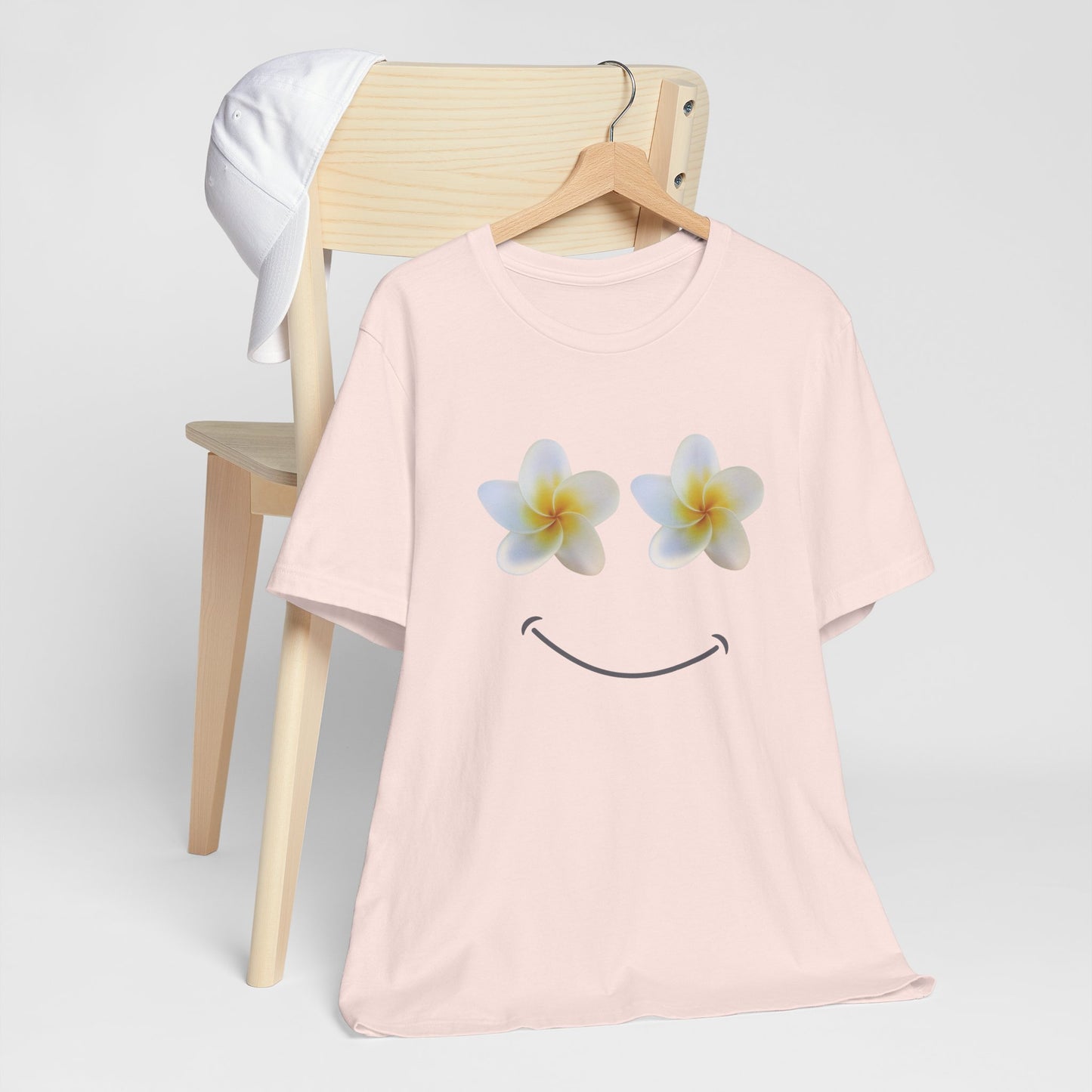 Plumeria Happy Face Unisex Jersey Tee | Hawaii Graphic Tee