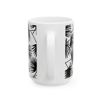 Palm Fan Black Coffee Mug – 11oz & 15oz