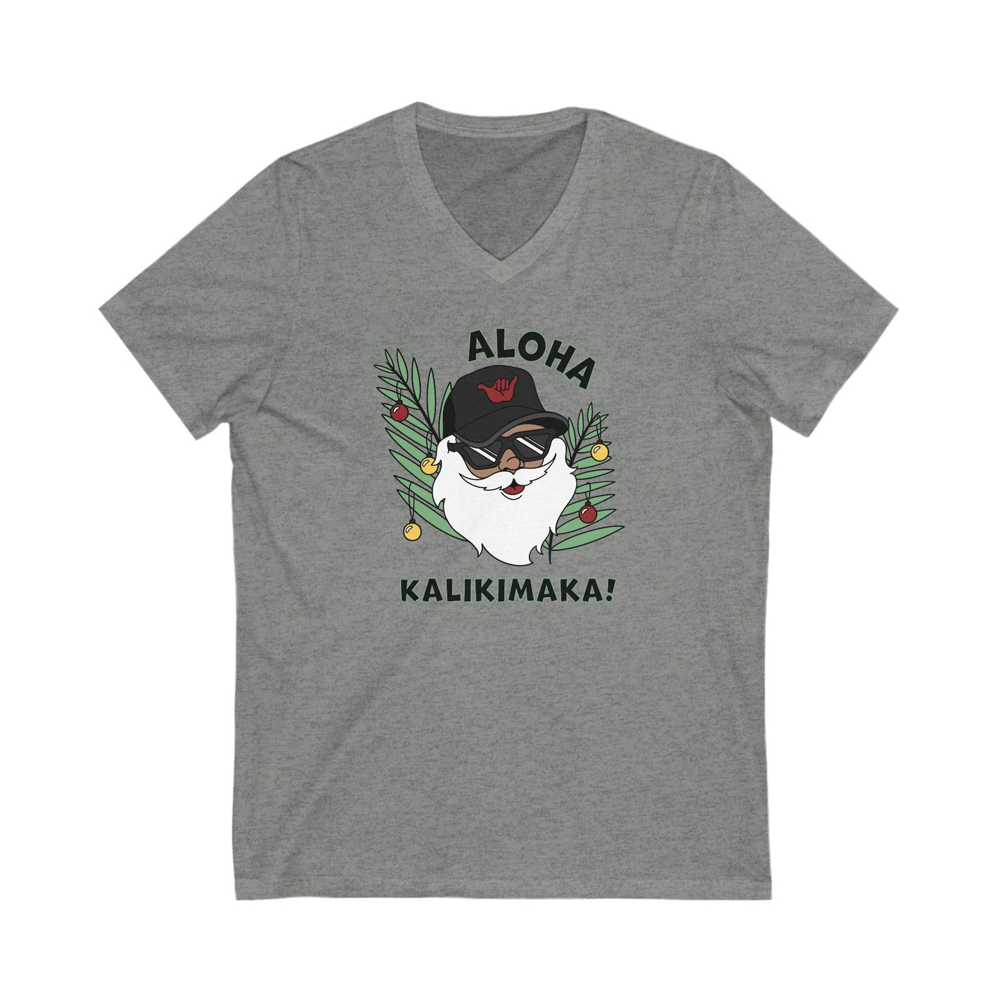 Santa Kalikimaka V-Neck Graphic Tee