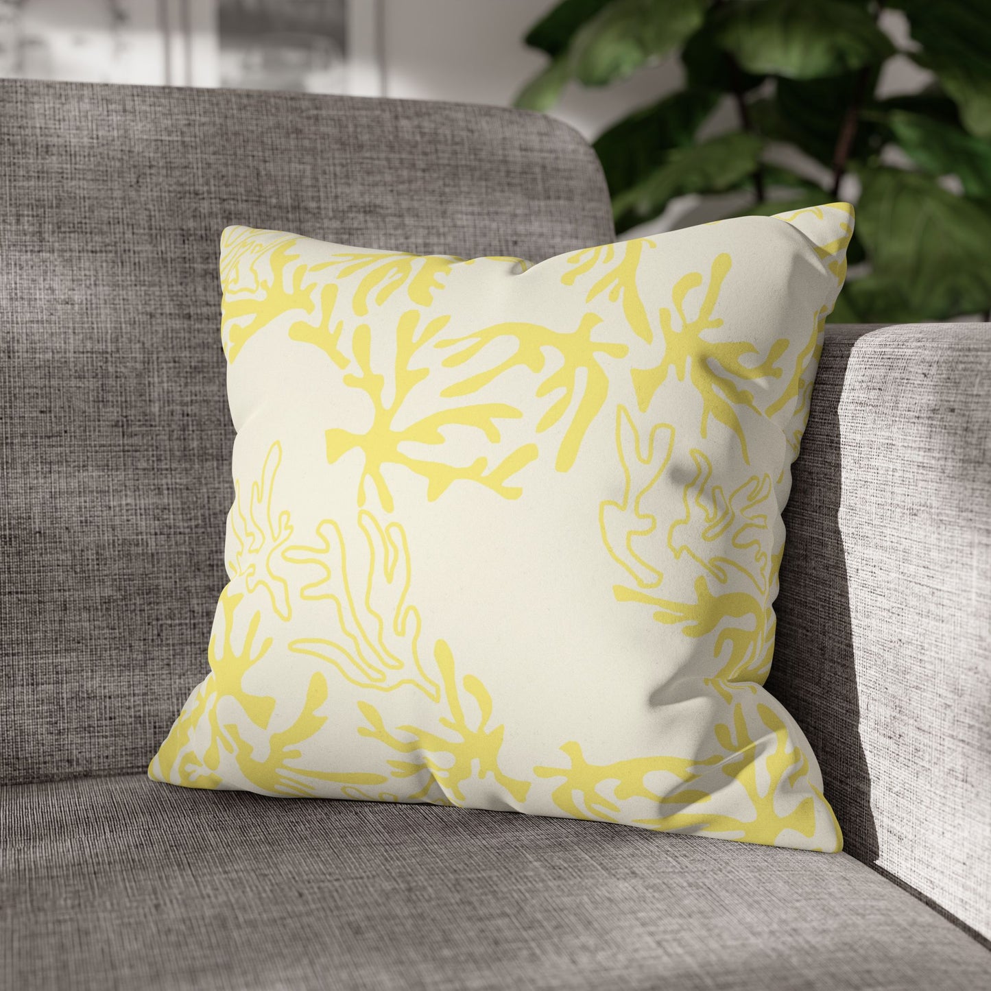 Coral Sunshine Faux Suede Pillow Cover | Coastal Throw Pillow