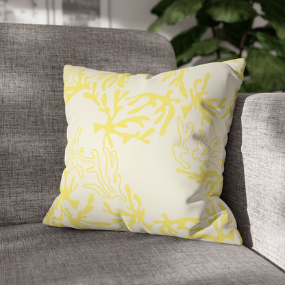 Coral Sunshine Faux Suede Pillow Cover | Coastal Throw Pillow