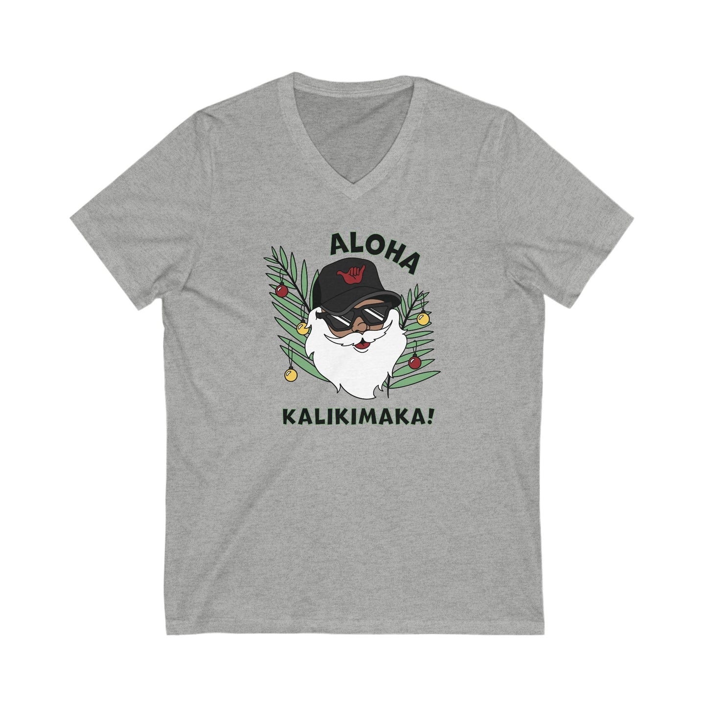 Santa Kalikimaka V-Neck Graphic Tee