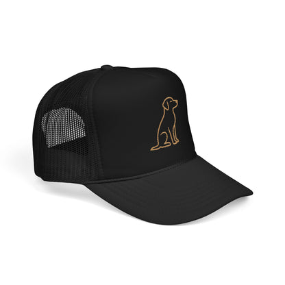 Embroidered Dog Trucker Hat | Minimal Line Art Cap