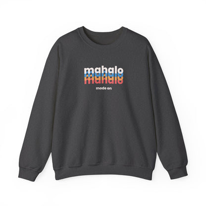 Mahalo Mode On Retro crewneck sweatshirt in Dark Grey by Global Village Kailua