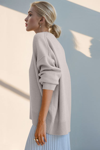 Every Day Round Neck Dropped Shoulder Sweater