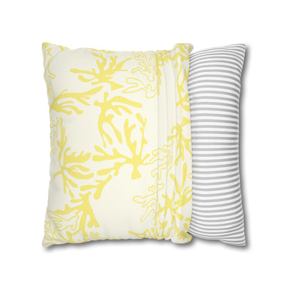 Coral Sunshine Faux Suede Pillow Cover | Coastal Throw Pillow