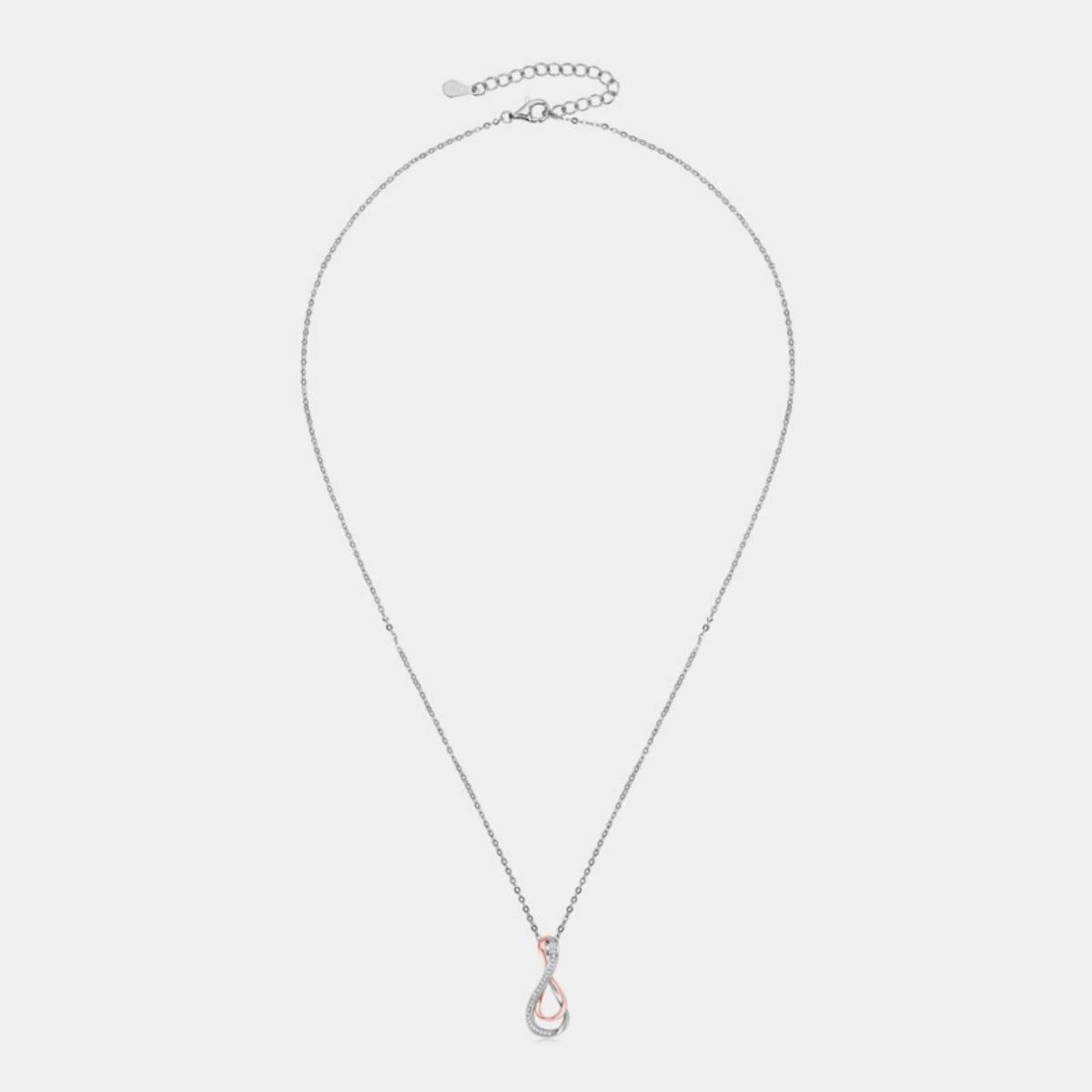 925 Sterling Silver Inlaid Moissanite Infinity Pendant Necklace - Global Village Kailua Boutique