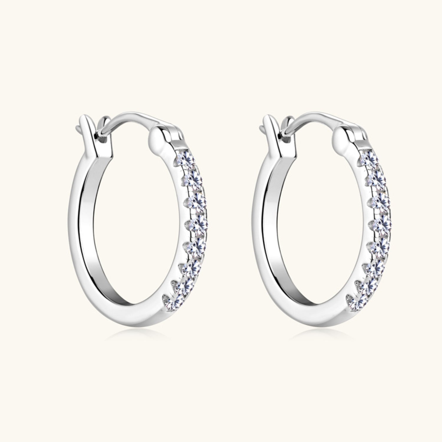 925 Sterling Silver Moissanite Multi Stone Huggie Earrings - Global Village Kailua Boutique