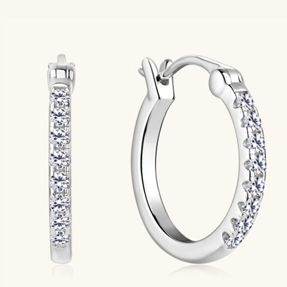 925 Sterling Silver Moissanite Multi Stone Huggie Earrings - Global Village Kailua Boutique