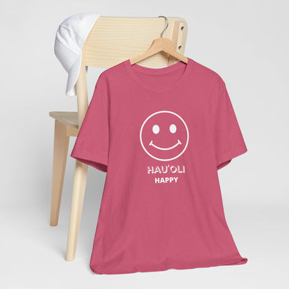 Hauʻoli Happy Face Unisex Tee | Hawaii Graphic T-Shirt
