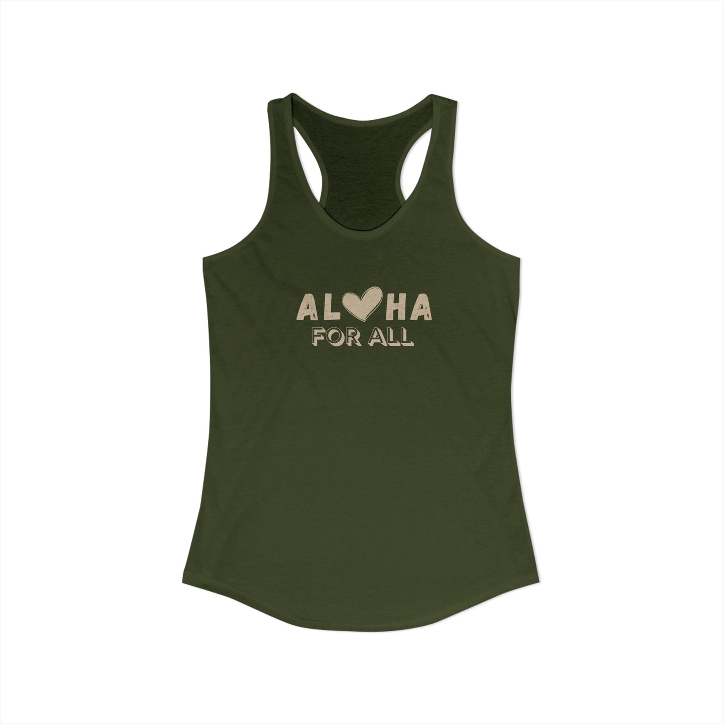 Aloha For All Heart Racerback Tank - Next Level Cotton Blend