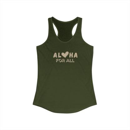 Aloha For All Heart Racerback Tank - Next Level Cotton Blend