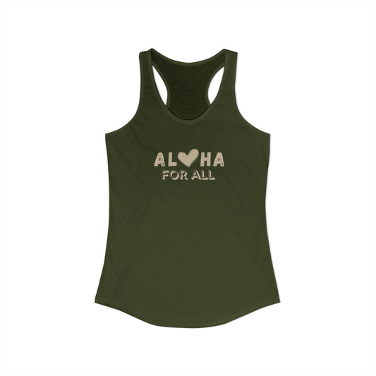 Aloha For All Heart Racerback Tank - Next Level Cotton Blend