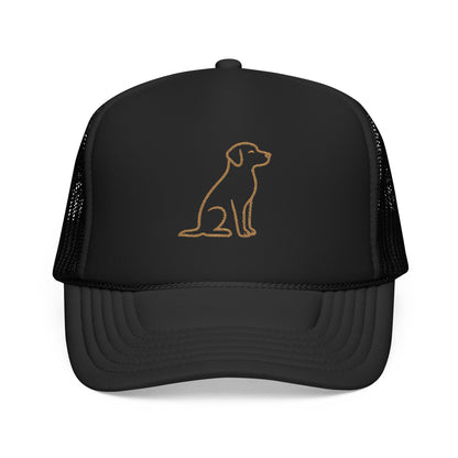 Embroidered Dog Trucker Hat | Minimal Line Art Cap
