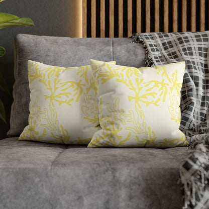 Coral Sunshine Faux Suede Pillow Cover | Coastal Throw Pillow