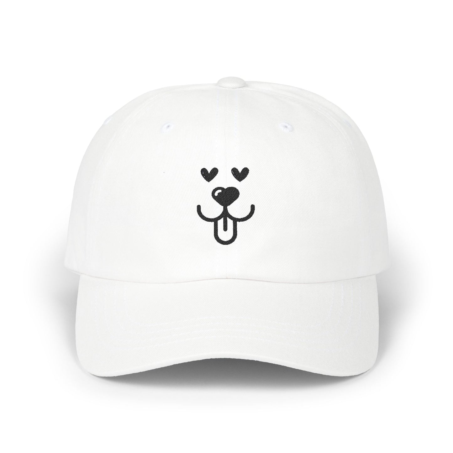 Dad Cap Embroidered Heart Eyes Dog