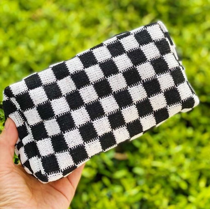 Checkered Cosmetic Bag