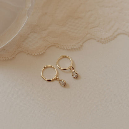 April Raindrop Dangle Hoops