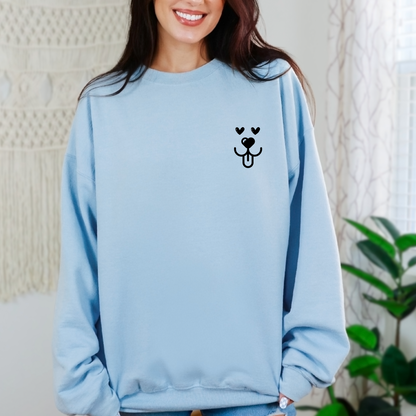 Crewneck Sweatshirt Embroidered All Love Dog