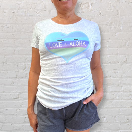 Love + Aloha Ash Grey Fitted Tee