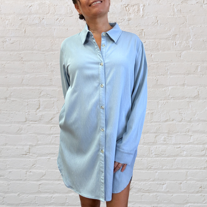 Light Blue Button Down Tunic