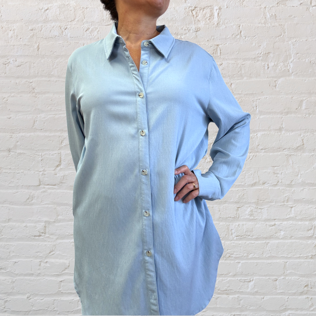 Light Blue Button Down Tunic