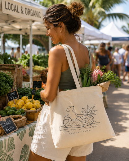 Koa Pineapple Floatie Canvas Tote