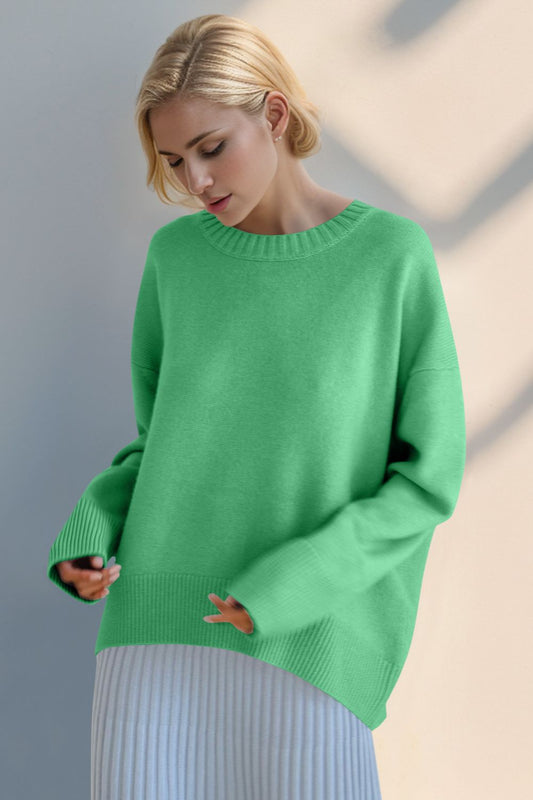 Every Day Round Neck Dropped Shoulder Sweater