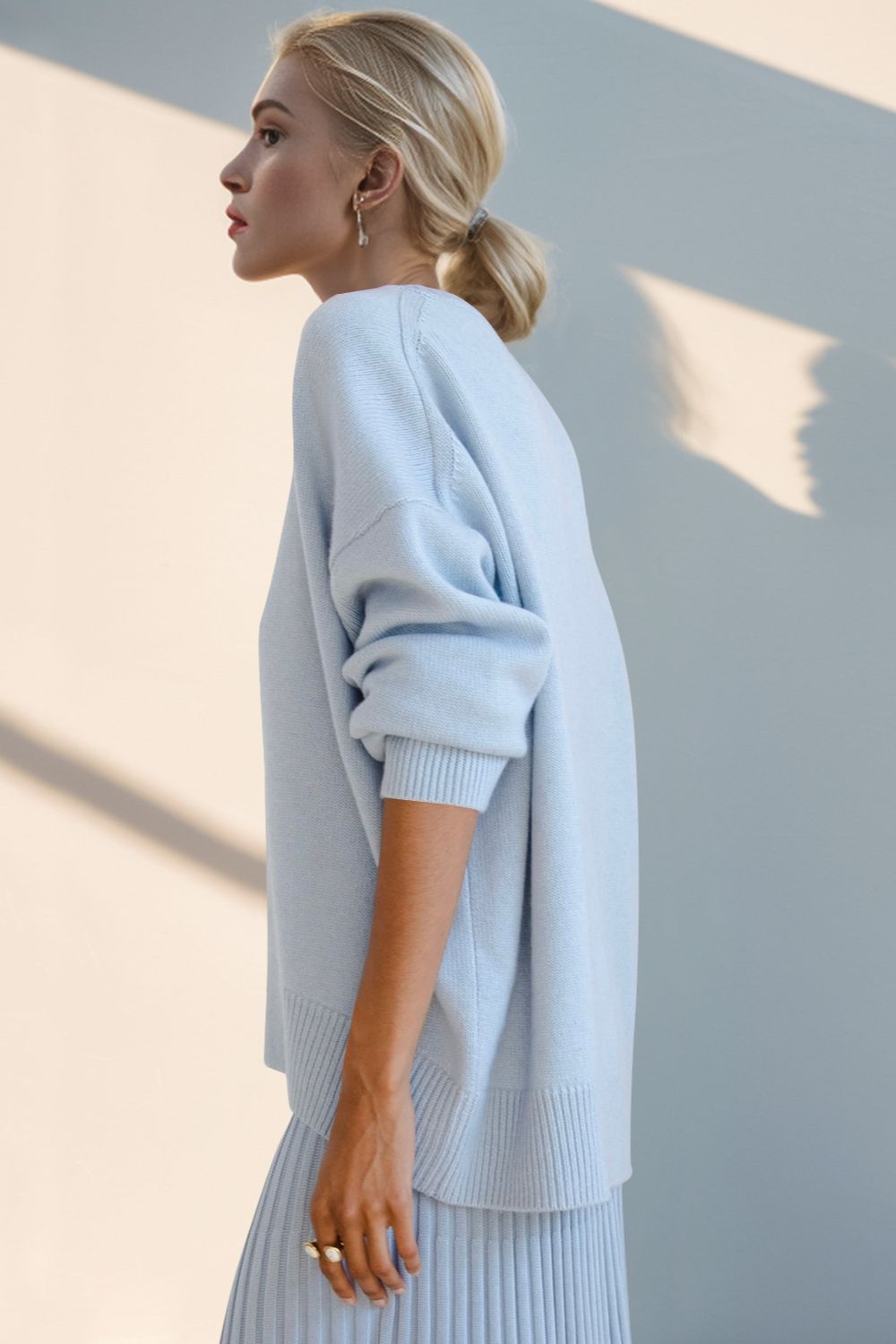 Every Day Round Neck Dropped Shoulder Sweater